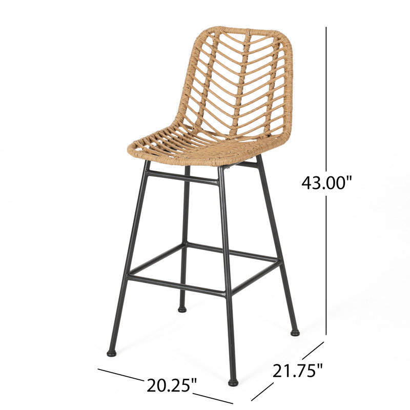 Extérieur (2 pièces) - Style, pieds inclinés, cadre en fer, assemblage requis (2) siège durable