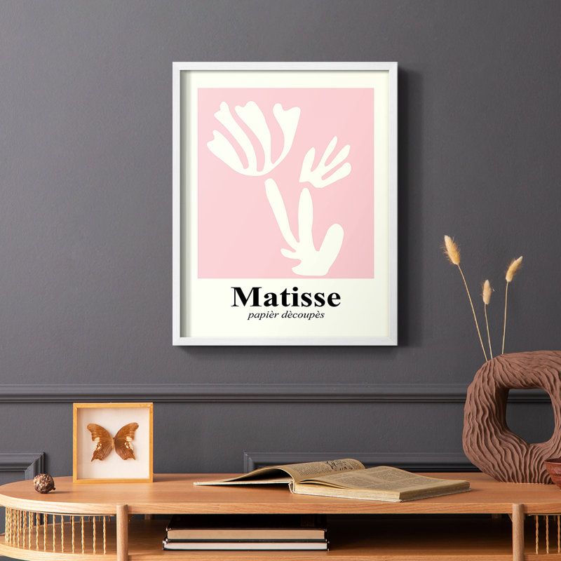 Matisse CCCLIV Framed Print - Solid Wood, 10" H x 8" W, White