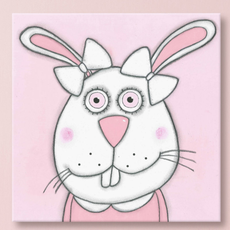 'Rabbit' Print on Wrapped Canvas, 24" H x 24" W x 1.5" D