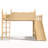Twin Solid Wood Loft Bed with Storage, Wardrobe, Detachable Slide & Ladder, Natural-114218331-114218328
