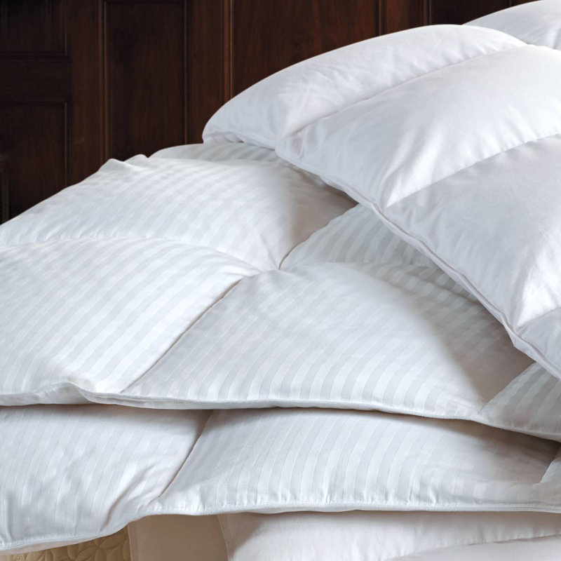 Cuddledown Damask Stripe 700FP Down Comforter, Twin Comforter, All Season