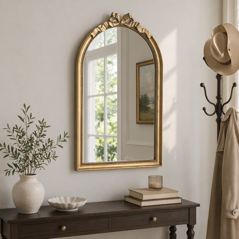 Miroir arqué de style baroque, 23,6 po x 37,3 po