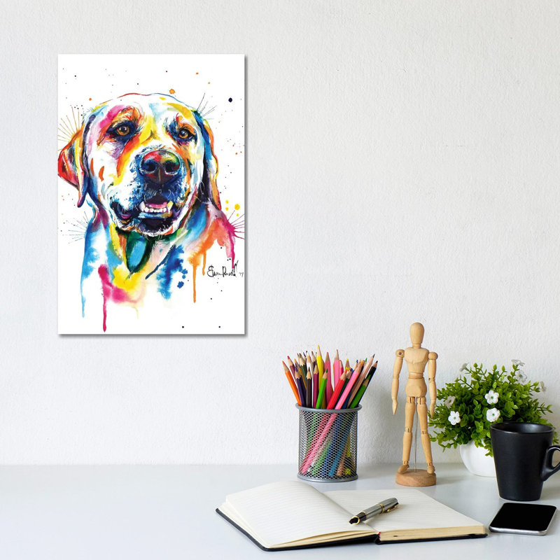 Yellow Lab II by Weekday Best - Painting on Canvas, Wrapped Canvas, 20.32 cm H x 30.48 cm W