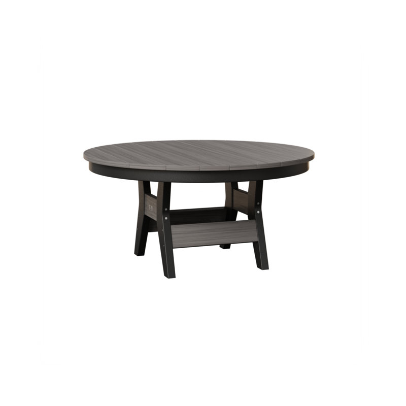 Harbor Outdoor Round Coffee Table, Driftwood Gray, Black