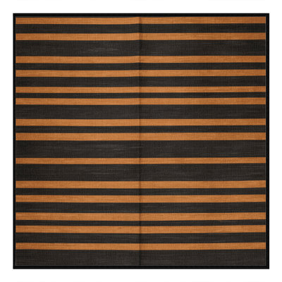 Machine Washable Horizontal Stripes Brown Area Rug