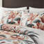 Très grande housse de couette à motif floral en coton doux avec accents bleu sarcelle