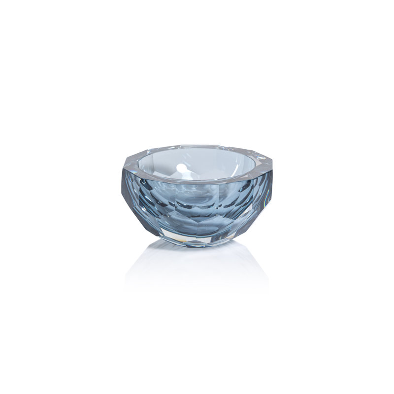 Bol en verre taillé Valmorel, Bleu ciel