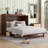 Austin Pine Murphy Bed with Rattan Panel & Storage Drawer-1455202252