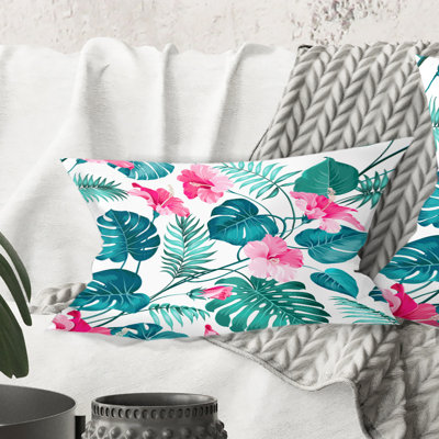 Coussin décoratif tropical imprimé tropical Mid-Century