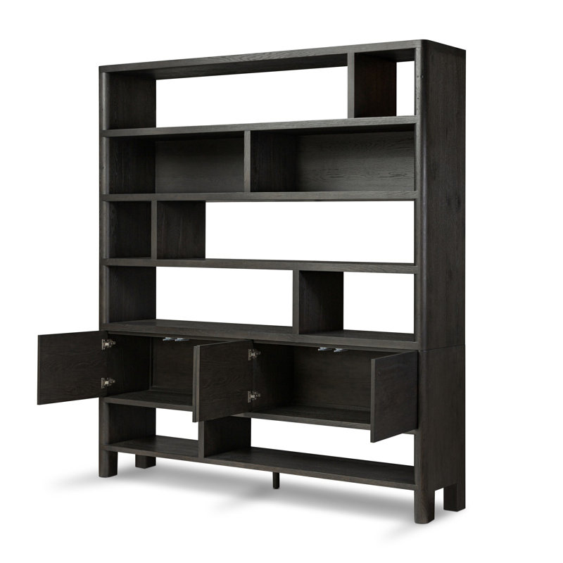 Hecate Wide Bookcase, Smoked Black