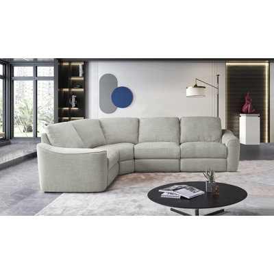 Calixta Upholstered Power Motion Modular 4-Piece 3-Recliner L-Sectional