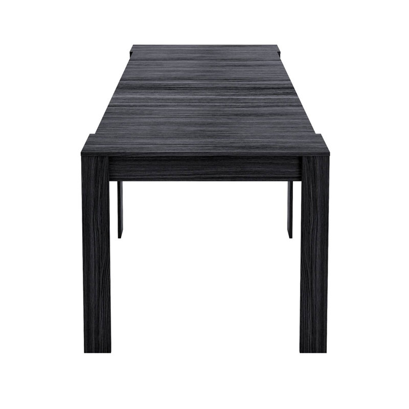 Console Table Compton, Extendable Dining Table With Multipurpose Extensions Up To 10 Seats, Black