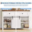 Buffet Farmhouse, armoire de rangement avec 5 tiroirs et portes de grange coulissantes, table basse en bois