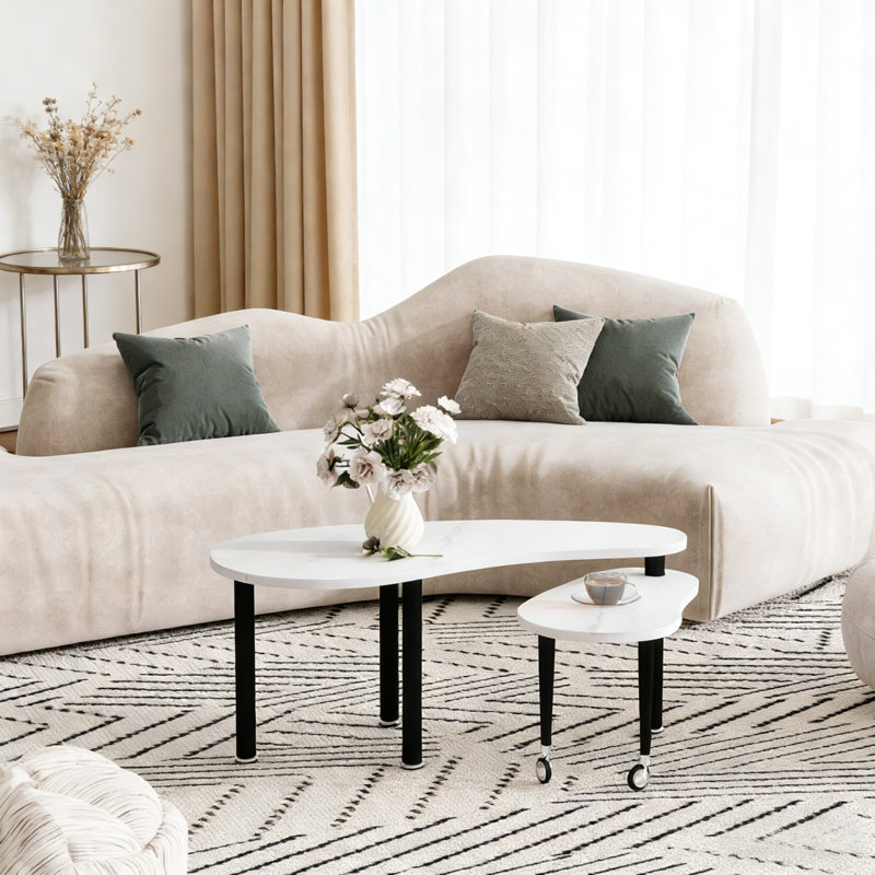 Walnut Wood Grain 360° Rotatable Coffee Table - Oak Veneer Top With Waterproof Wear-resistant Pu Paint, Sturdy Cocktail Table For Living Room & Bedroom