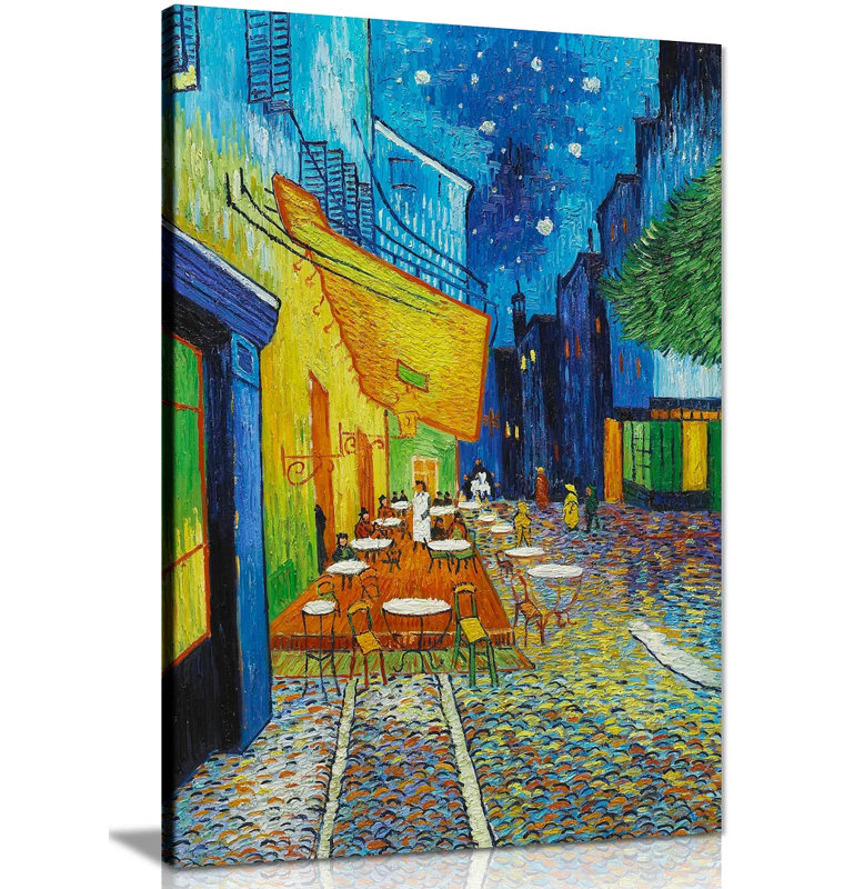 Vincent Van Gogh The Café Terrace On The Place Du Forum 1 Piece Wrapped Canvas Painting, 31cm H x 20cm W