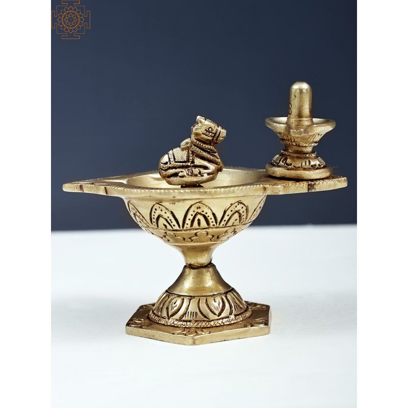 Décoration de maison 4 "Nandi Diya avec Shiva Linga