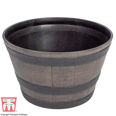 Khaldoun Plant Pot Medium Wooden-effect Barrel (x10)