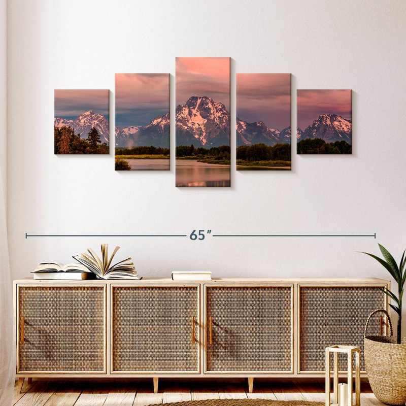 Lever de soleil à Grand Teton, H 24 po x l 55 po