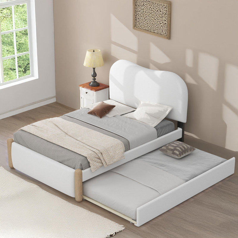 Twin Size Upholstered Platform Bed, Twin