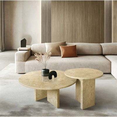 Ensemble de tables basses en marbre naturel, petite table, table de salon, pierre naturelle, marbre véritable, marbre véritable