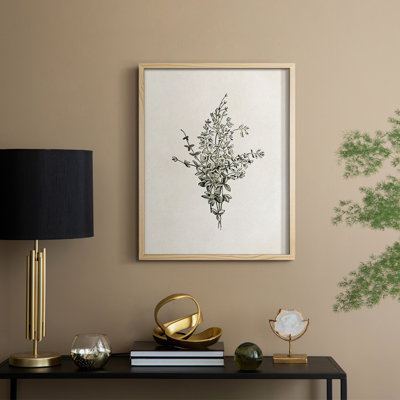 Reproduction florale vintage encadrée Cccxxii - bois massif