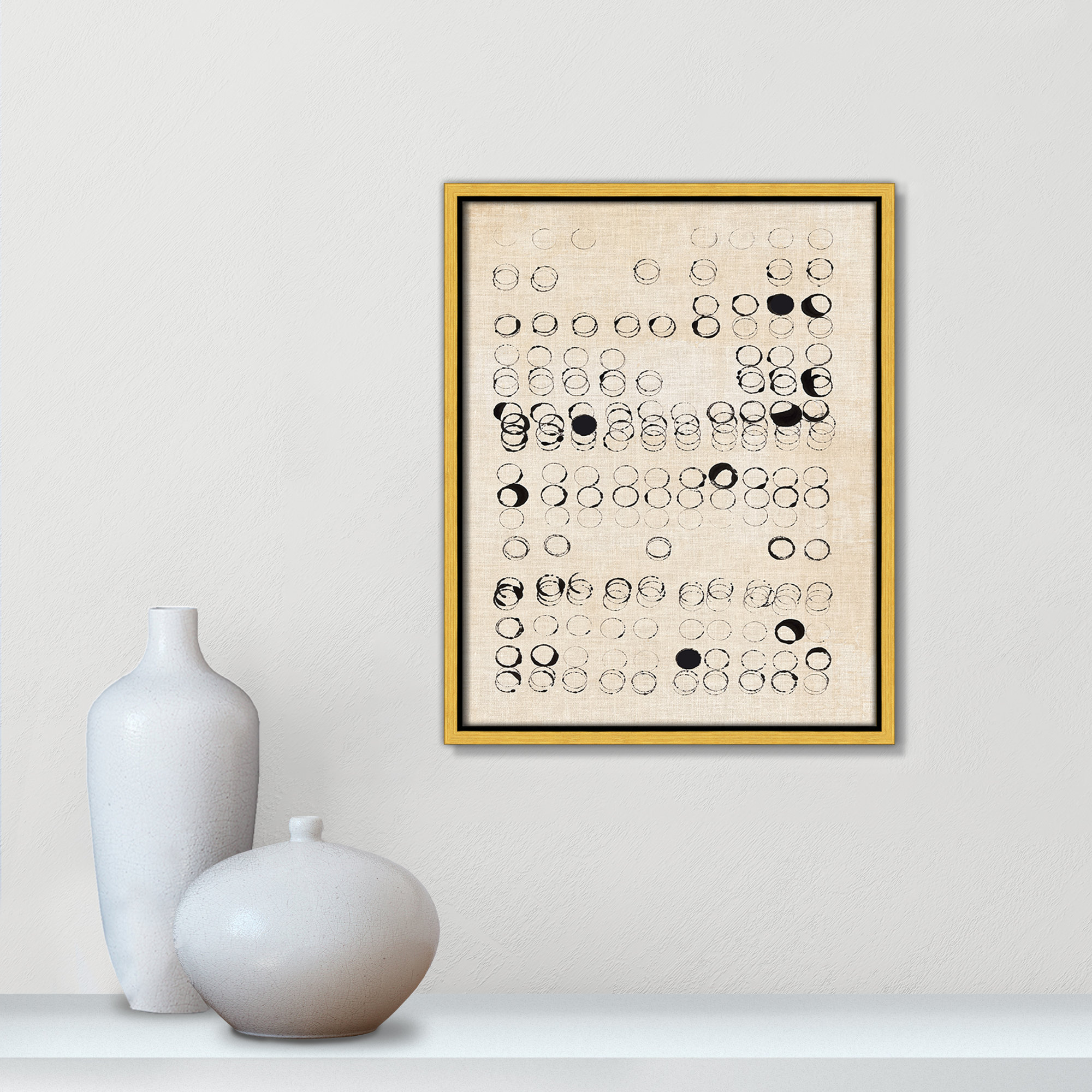 Dots and Dots Print by , 15.5" H x 12.5" W, Gold