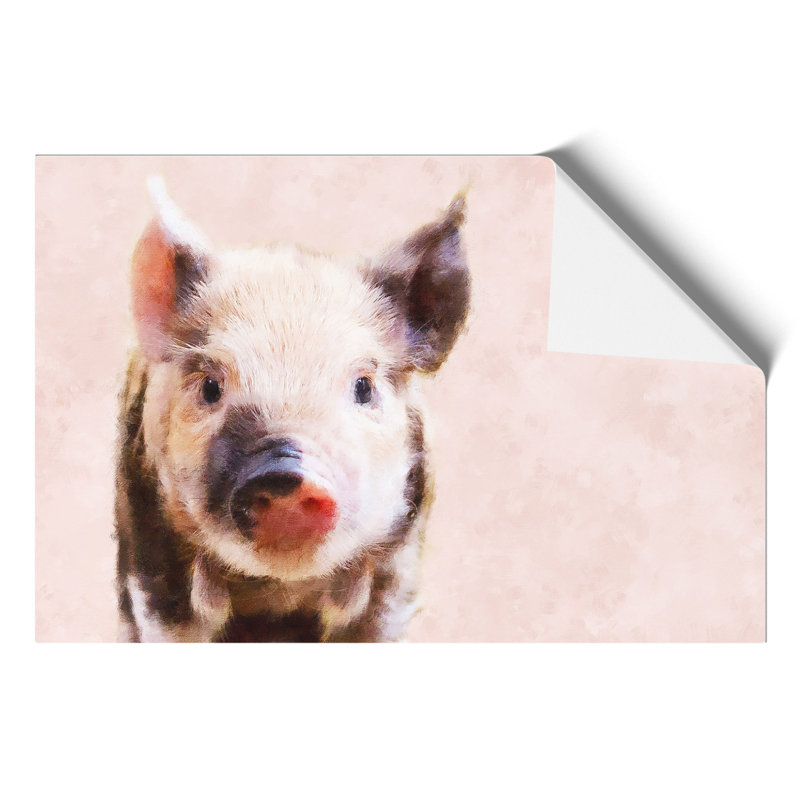 Pig Painting - Frameless Print, 21cm H x 30cm W x 0.1cm D