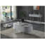 Table basse grise ultrabrillante et chrome