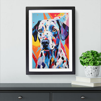 Dalmation Geometric Art - Framed Print