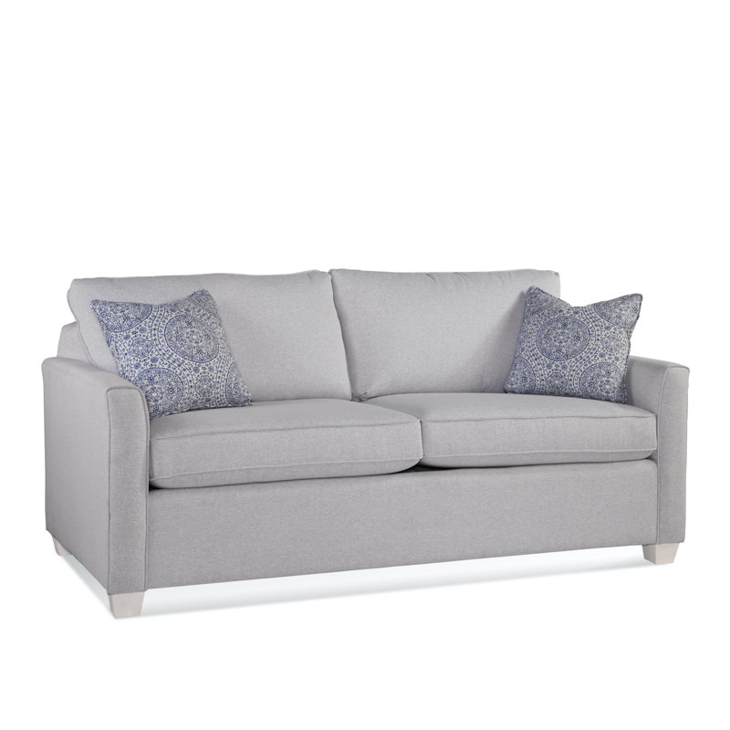 Charleston Upholstered 77'' Sofa, Black Finish, Blue Performance; 0357-63