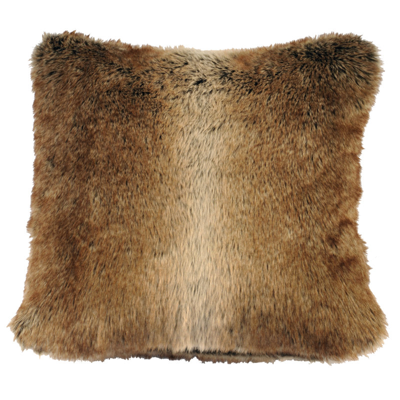 Square Chinchilla Faux Fur Embroidered Pillow Set