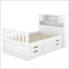 Base de lit plateforme simple avec bibliothèques et tablettes de rangement-1053127855