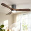 Ventilateur de plafond moderne à 3 pales de 52 po avec lumière DEL et télécommande avec pales en bois massif à 3 vitesses 6 couleurs-1856561768-1856561773