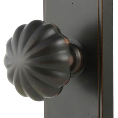 Passage Melon Knob with Rectangular Rose