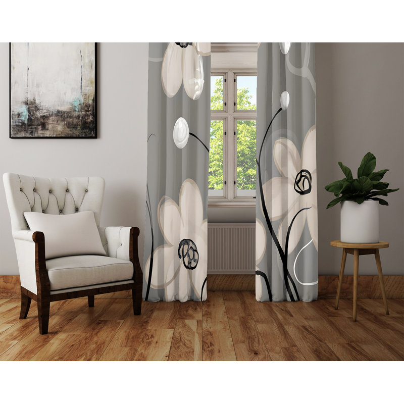 Ambir Semi Sheer Curtain Panel Pair, 40" W x 82" L