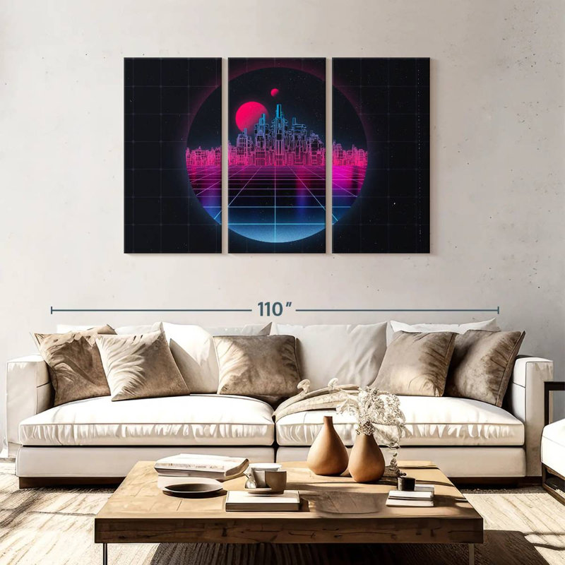 Kelan Dimensional Modern City, 48" H x 74" W