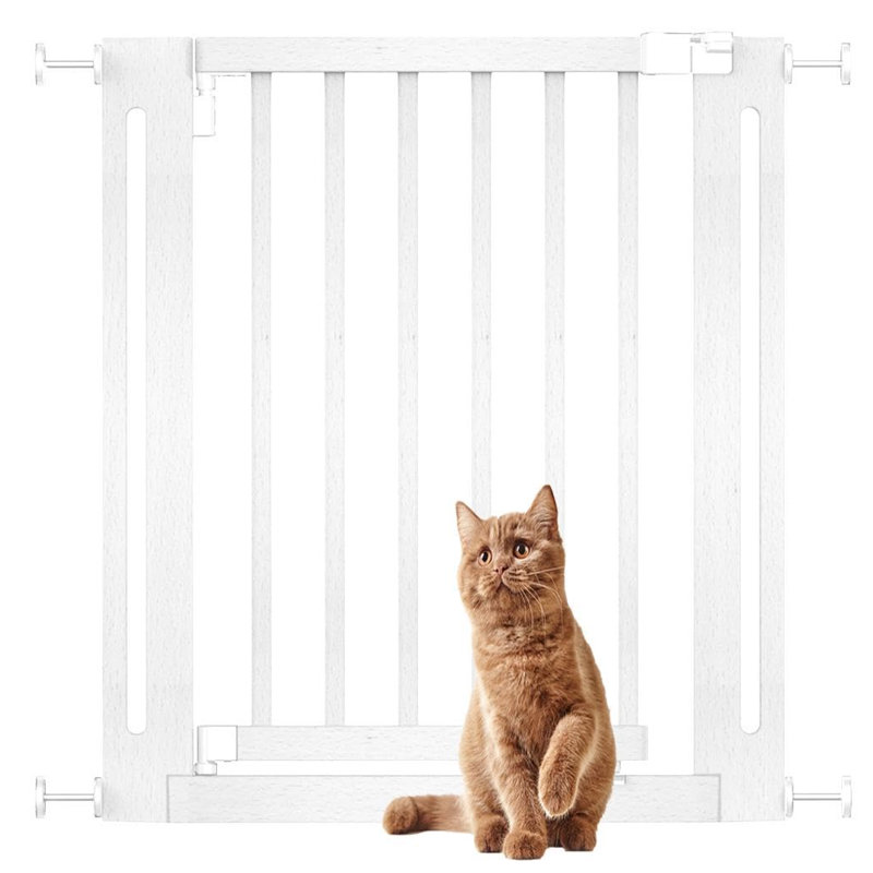Wood Pressure Mounted Pet Gate, 71cm - 79cm, White