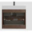 Meuble-lavabo de salle de bain 61 cm (24 po) - Noyer, rangement maximal, lavabo blanc, fonctionnement silencieux et fluide, sans robinetterie, préassemblé, fixation murale, grande ouverture, robinetterie ou bonde, finition