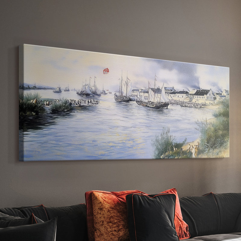 Nautical Series-CXLIX- Toile tendue avec châssis - Prêt à accrocher, H 12 po x l 30 po