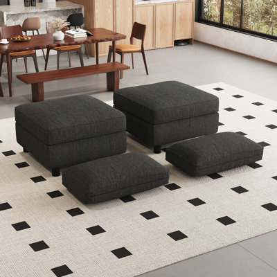 Two Modular Sofa Ottomans With Storage