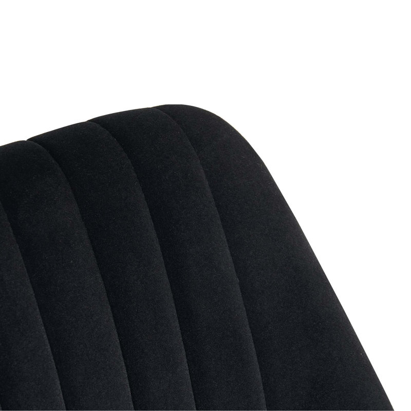 Maulsby Tufted Velvet Dining Chair, Black