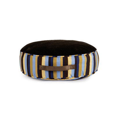 Round Stripe Pet Bed with Fur