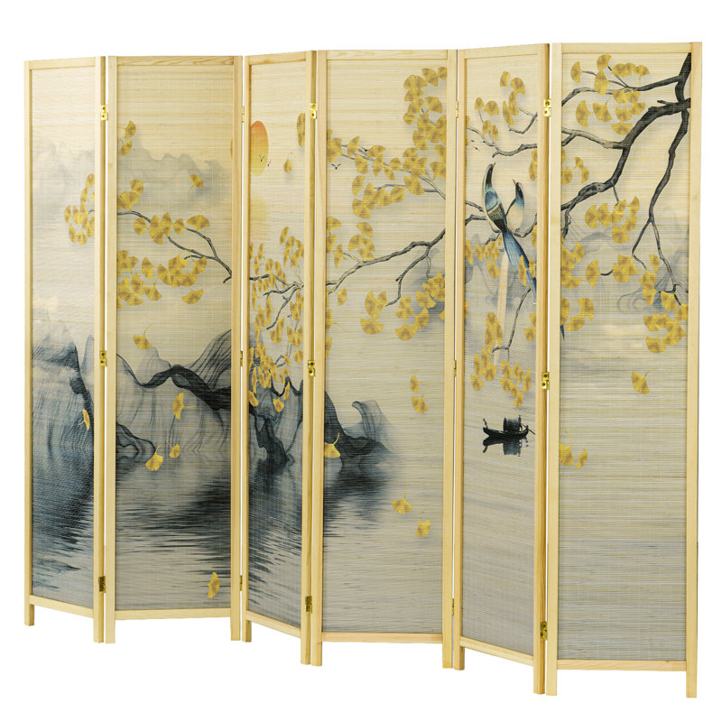 240Cm W x 175Cm H 6 - Panel Solid Wood Room Divider