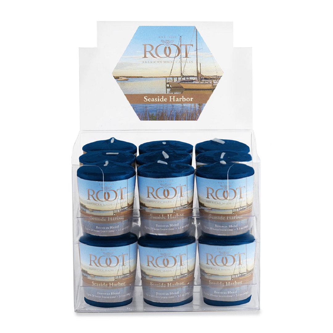 18 Piece Seaside Harbor Scented Votive Candle Set Root Candles