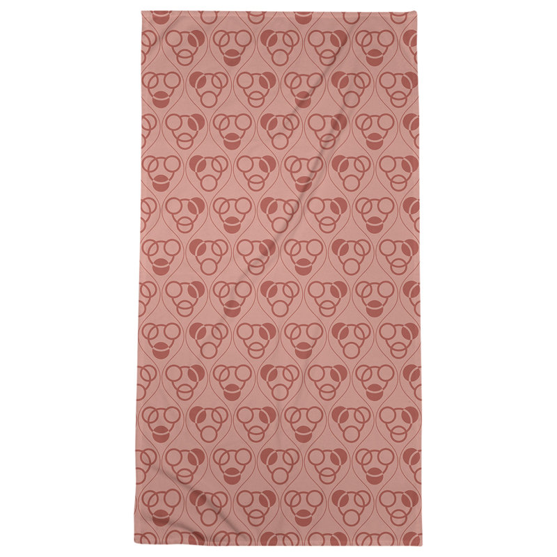 Serviette de plage à motif de cercles et de vagues Classic, Rouge