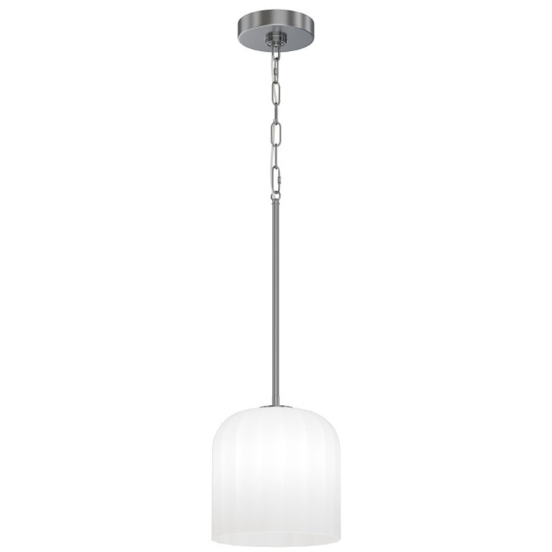 Parkmont Plug & Play 1-Light Pendant in Transitional and Modern Style-87.38 Inches Tall and 8 Inches Wide, Brushed Nickel