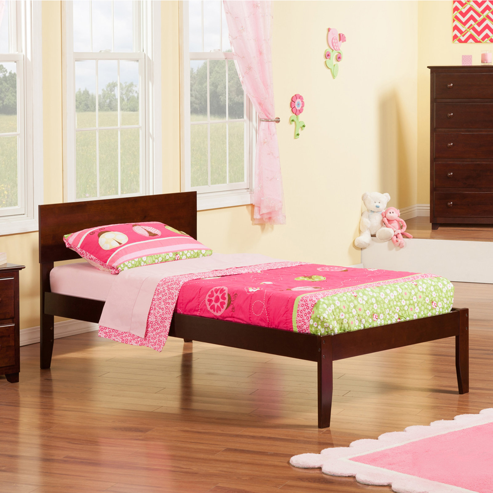 Lampley Solid Wood Platform Bed, Twin, Walnut