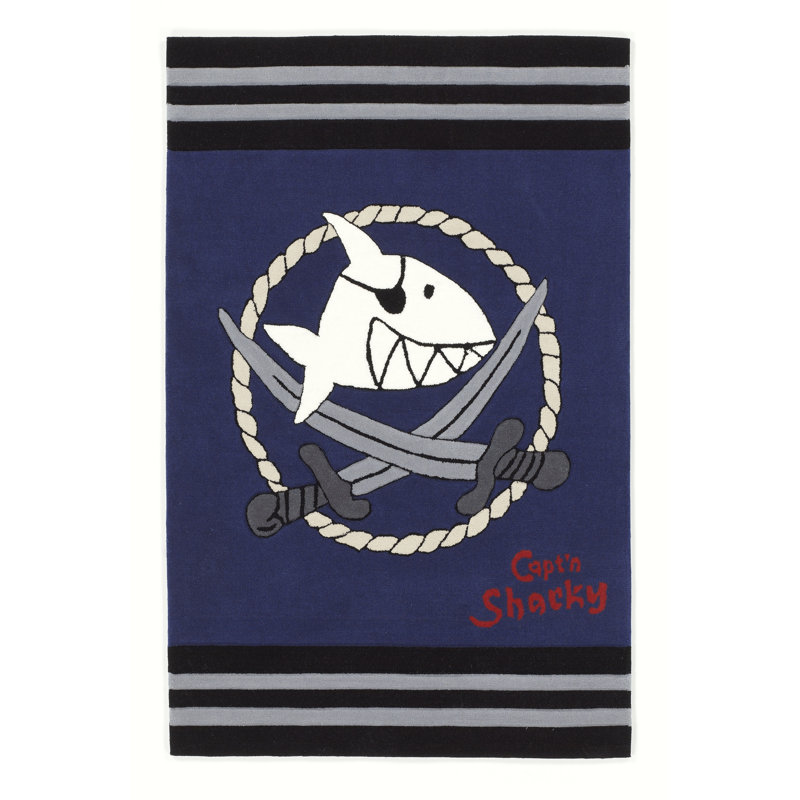 Capt'n Sharky Striped Area Rug, 150 x 200cm