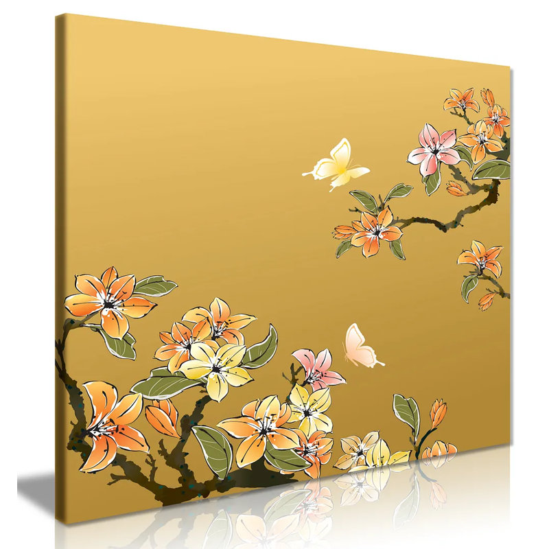 Traditional Chinese Oriental - Wrapped Canvas Painting, 41cm H x 41cm W