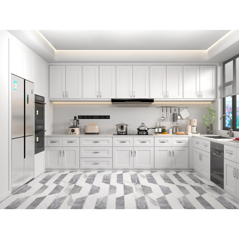 White Solid Wood Wall - Mounted Cabinet With Soft Close Feature And Ample Storage For Bathroom Lounge 27"w×12"d×36"h, Waterproof Double Door Drawer 27"w×12"d×36"h